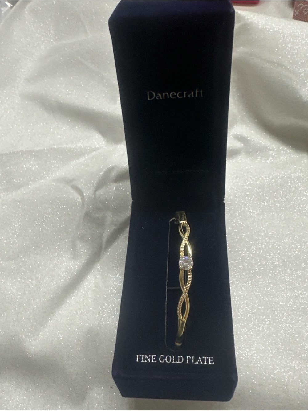 (174) Danecraft Gold-Plated Bracelet with Center Stone